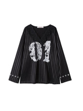 Black & White Lace-trimmed V-neck Satin Jersey